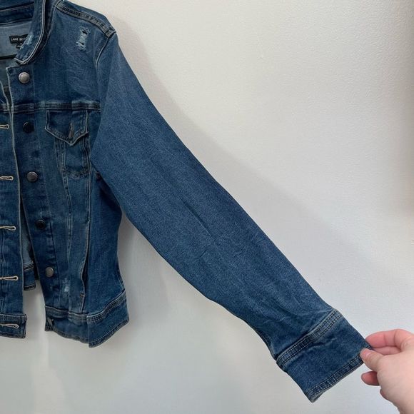 Lane Bryant distressed Fall denim jacket NWT size 20 - Picture 6 of 9